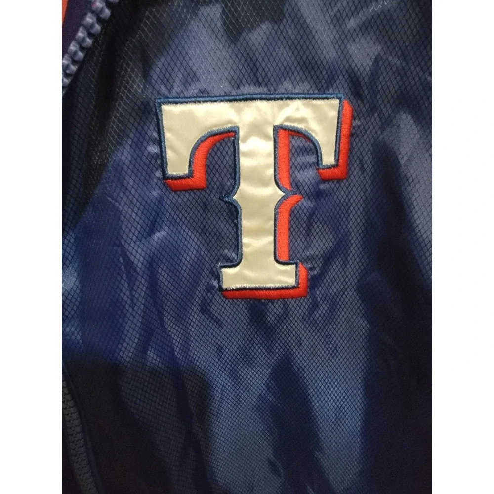 Texas Rangers Vintage MLB Full Zip Jacket Men's XL Blue Red‎ Genuine Merchandise
